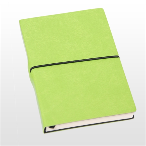 Notesbog - Notesbøger kiwigrøn italiensk kunstlæder model Portofino